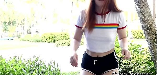  Deep throated by red head teen amateur on casting